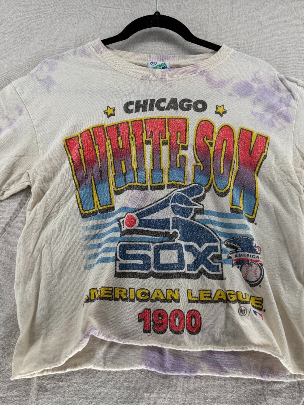 Chicago White Sox 47 Brand Vintage Tubular Logo T-Shirt Medium Crop Top